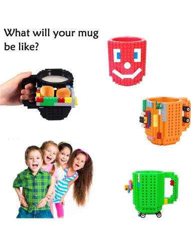 Taza de Café Build on Brick DEEXITO 428ml Negra Creativa