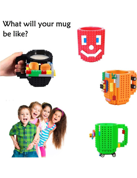 Taza de Café Build on Brick DEEXITO 428ml Negra Creativa