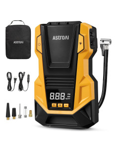 Compresor de Aire Portátil AstroAI CZK-3666 150 PSI Amarillo