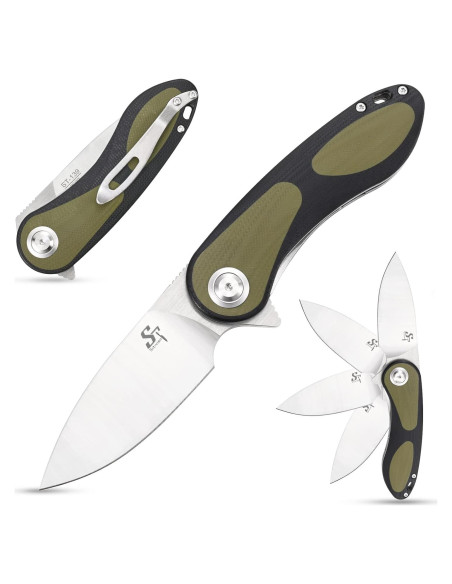 Cuchillo Plegable Sitivien ST139 Acero Sandvik 14C28N 19cm