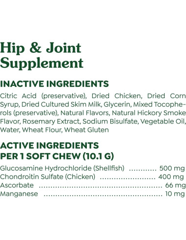 Suplementos Greenies para Caderas y Articulaciones 30 Unidades