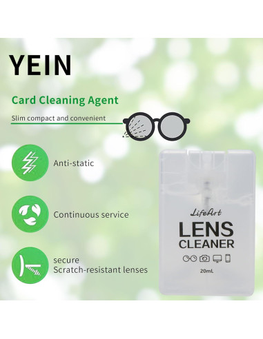Kit Limpiador de Lentes YEIN 8 Pares Spray y Paños Microfibra