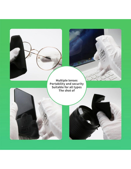 Kit Limpiador de Lentes YEIN 8 Pares Spray y Paños Microfibra