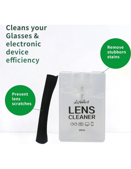 Kit Limpiador de Lentes YEIN 8 Pares Spray y Paños Microfibra