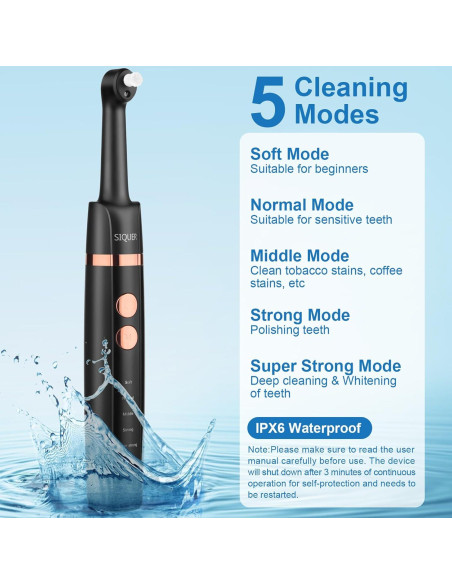 Pulidor de Dientes Eléctrico SIQUER con 5 Cabezas y Luz LED