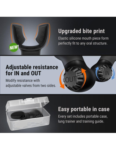 Entrenador de Pulmón Selencio HG-491 | Ejercitador Respiración Doble Resistencia