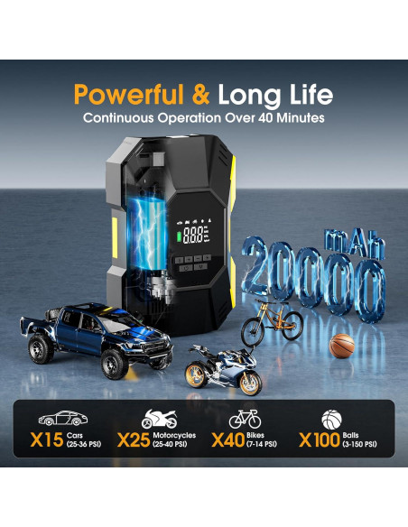 Compresor de Aire Portátil FLYKID T2222 150PSI Batería Recargable