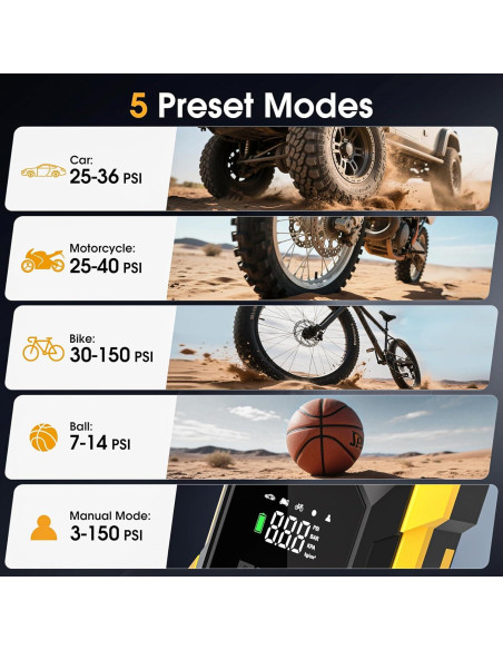 Compresor de Aire Portátil FLYKID T2222 150PSI Batería Recargable