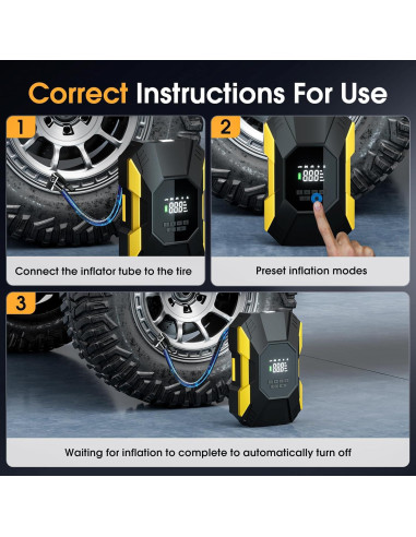 Compresor de Aire Portátil FLYKID T2222 150PSI Batería Recargable