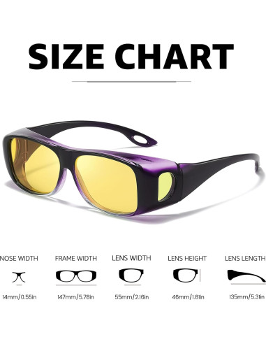 Gafas de Visión Nocturna Polarizadas Myiaur para Mujeres - 2 Pack