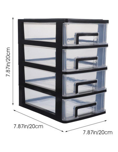 Organizador de Cajones de Plástico FOMIYES 4 Cajones Negro