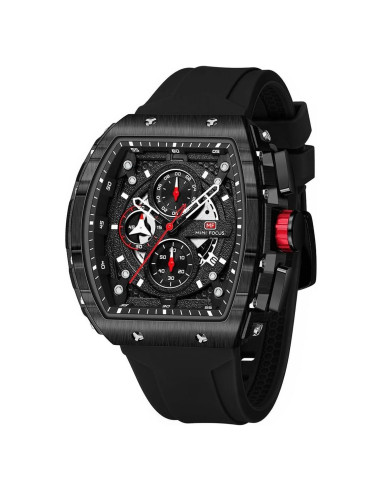 Reloj de Pulsera Cronógrafo YUNSML Hombre Silicona Negra 48mm