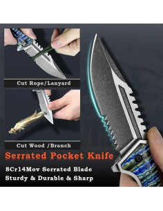 Cuchillo de Bolsillo Plegable MADSABRE 21.5 cm Acero EDC 2