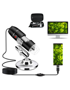 Microscopio Digital USB Cainda X10 con Soporte y Estuche