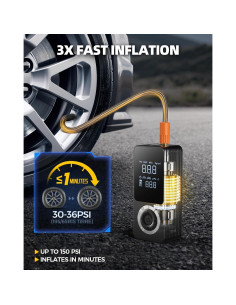 Inflador de Neumáticos Inalámbrico dormzie ST10 150 PSI 2