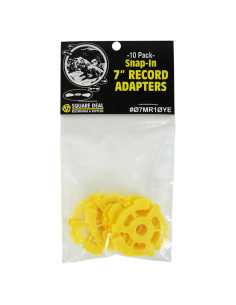 10 Adaptadores de Plástico Amarillo para Discos 7" 45rpm