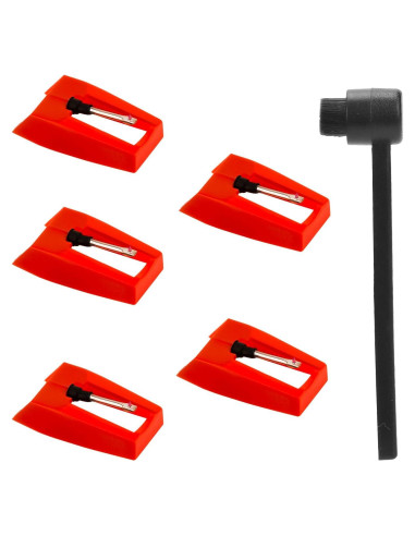 5 Agujas para Tocadiscos + Cepillo de Limpieza - Victrola, Crosley