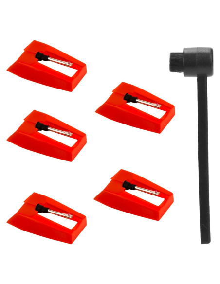 5 Agujas para Tocadiscos + Cepillo de Limpieza - Victrola, Crosley