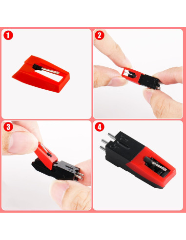 5 Agujas para Tocadiscos + Cepillo de Limpieza - Victrola, Crosley