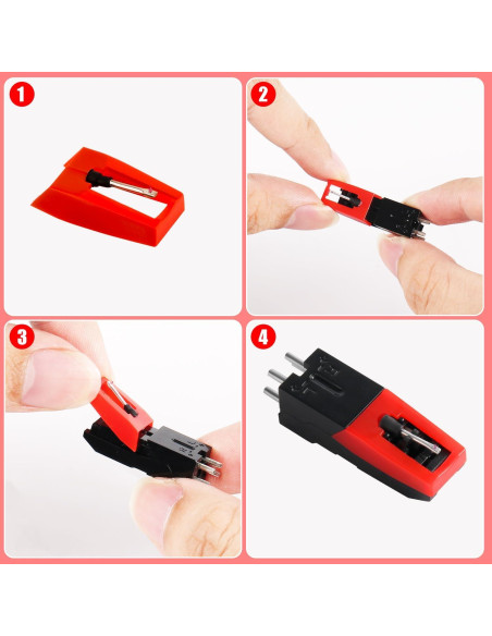 5 Agujas para Tocadiscos + Cepillo de Limpieza - Victrola, Crosley