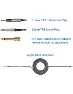 Cable de Reemplazo Voarmaks 2m para Auriculares Sennheiser 2