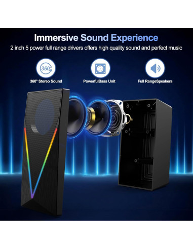 Altavoces de PC BUSP-HYY E-1062 con RGB, 2.0, 0.58 kg