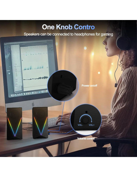 Altavoces de PC BUSP-HYY E-1062 con RGB, 2.0, 0.58 kg