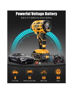 Inflador de Neumáticos Inalámbrico AUTDER AD380 180PSI 21V 2