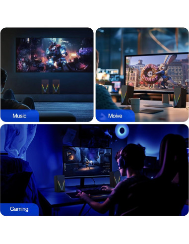 Altavoces de PC BUSP-HYY E-1062 con RGB, 2.0, 0.58 kg