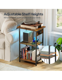 Soporte para Tocadiscos HOOBRO BF06UDRS01 con Estación de Carga y LED 2