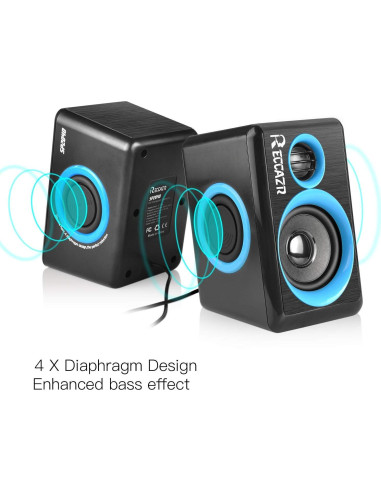 Altavoces de Computadora RECCAZR SP2040 USB 2.0 Sonido Surround
