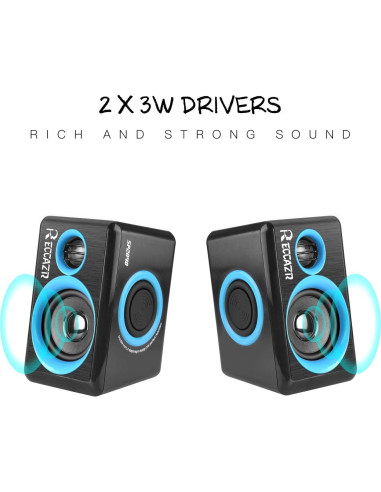 Altavoces de Computadora RECCAZR SP2040 USB 2.0 Sonido Surround