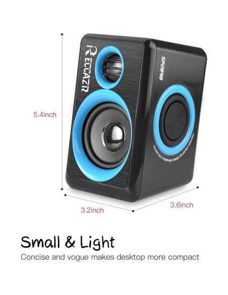 Altavoces de Computadora RECCAZR SP2040 USB 2.0 Sonido Surround