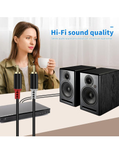 Adaptador RCA a Cable de Altavoz RULGOI 2.01m 20AWG 2