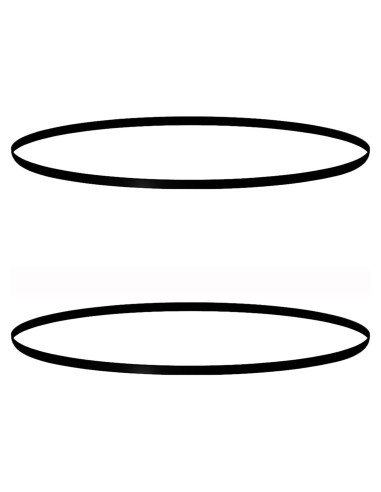 Cinta de Giradiscos de Goma 2Pcs 200mm Ancho 5mm Negro