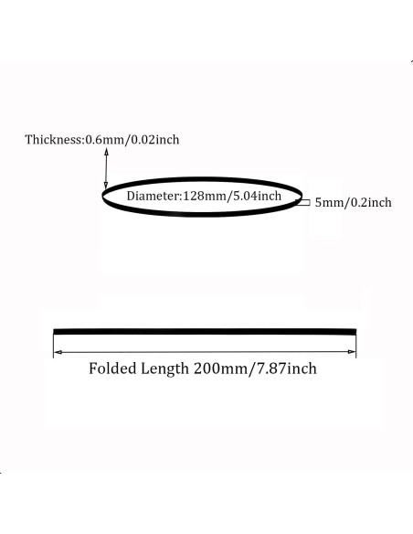 Cinta de Giradiscos de Goma 2Pcs 200mm Ancho 5mm Negro