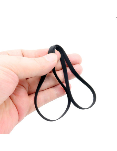 Cinta de Giradiscos de Goma 2Pcs 200mm Ancho 5mm Negro