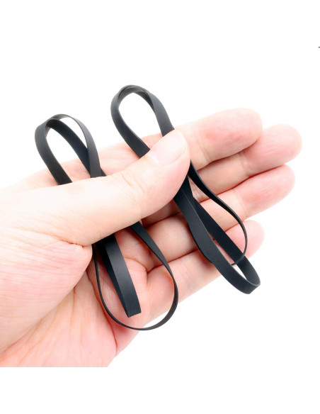 Cinta de Giradiscos de Goma 2Pcs 200mm Ancho 5mm Negro