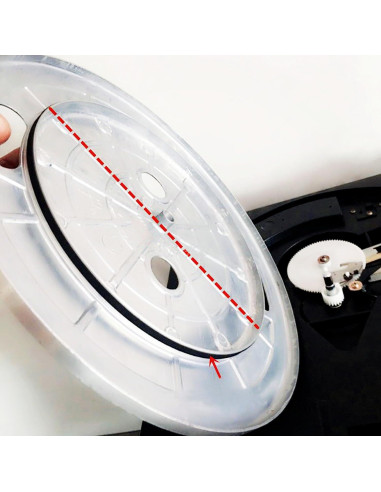 Cinta de Giradiscos de Goma 2Pcs 200mm Ancho 5mm Negro