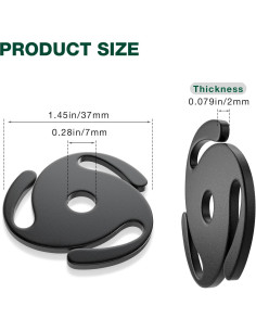 Adaptador de disco 45 RPM Facmogu para tocadiscos - Aluminio Negro 2