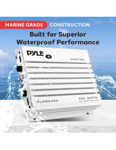 Amplificador Marino Pyle PLMRA402 400W 4 Canales Impermeable 2