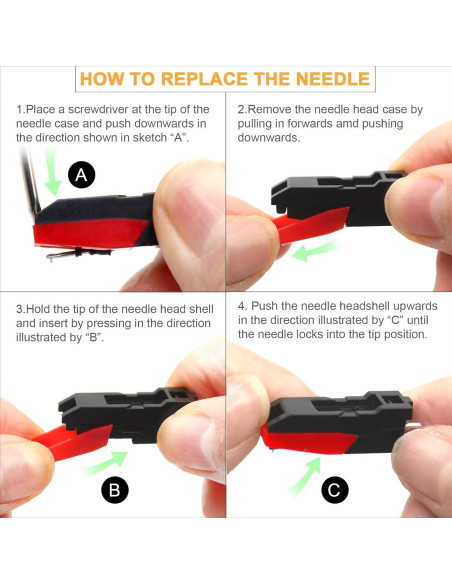 Agujas de repuesto Hadwoer para tocadiscos de vinilo LP - 2 piezas