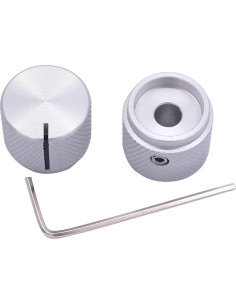 Perilla de Control Rotativa Taiss Aluminio Plateado 20x17mm 2