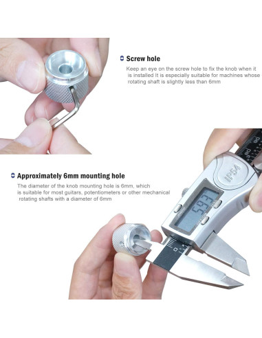 Perilla de Control Rotativa Taiss Aluminio Plateado 20x17mm