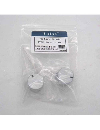 Perilla de Control Rotativa Taiss Aluminio Plateado 20x17mm