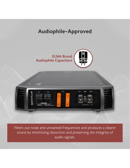 Amplificador de Coche Rockville RXA-T2 800W RMS 2 Canales