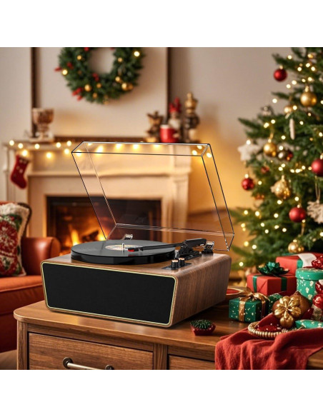 Reproductor de Vinilo Bluetooth VICTRESS TE-2039BR 3 Velocidades