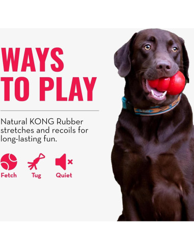 Juguete de Tirar KONG para Perros Medianos/Grandes - Goma Natural