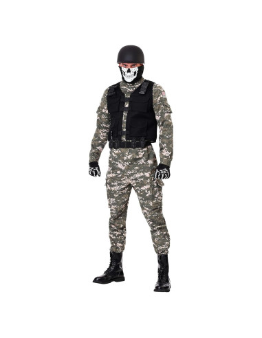 Disfraz de Soldado de Batalla Adulto Camuflado X-Small