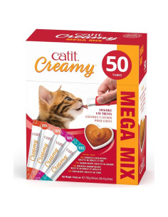 Catit Creamy Treats Lickables para Gatos - 50 Tubos de 14.17 g